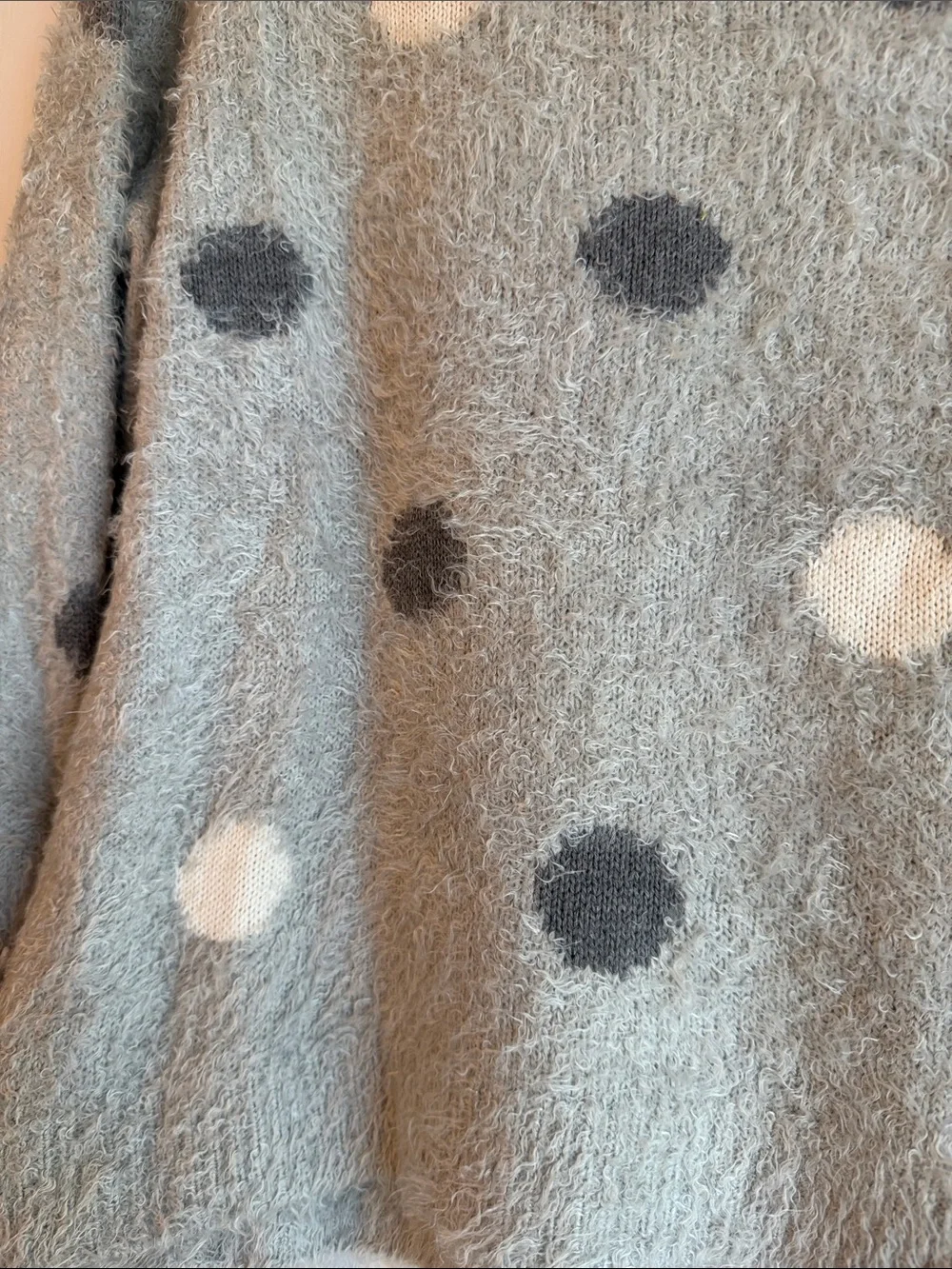 LC Lauren Conrad Cozy Polka Dot Knit Sweater - Light Gray